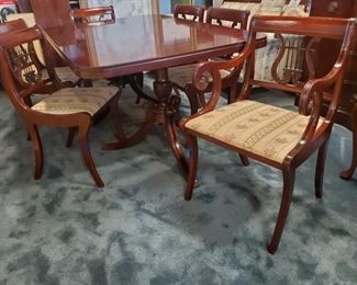 Vtg Drexel Table 6 Chairs