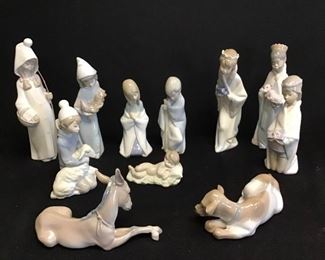 Vtg Lladro Childrens Nativity Figurines 11 Pcs