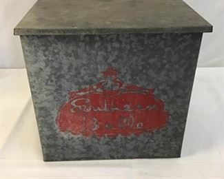 Vtg Metal Milk Box wRed