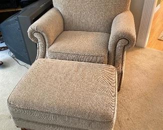 Like new Bassett upholstered chair and ottoman!