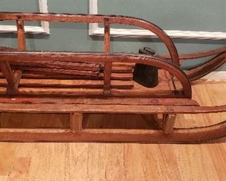 vintage sled, tobaggan 