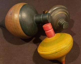 antique toy spinning tops