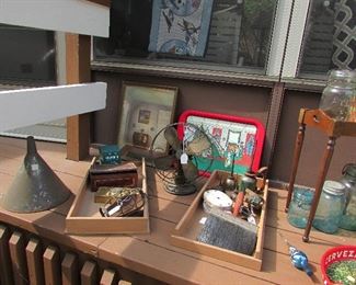 Vintage/Antique Mason Jars, Trays, Tools & Hardware