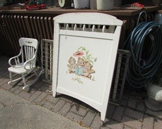 Vintage Crib and Child's Rocking Chair