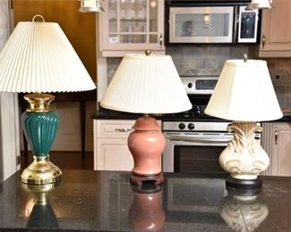 14. Group Lot of Three 3 Lamps