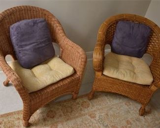 76. Two 2 Natural Wicker Chairs
