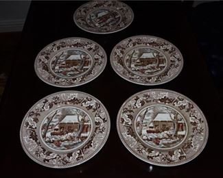 79. Set JOHNSON BROS Historical America Thanksgiving Pattern Plates