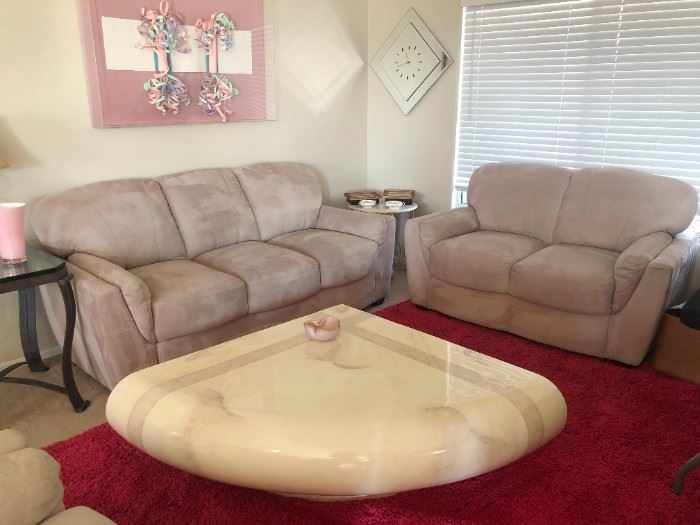 Suede microfiber living room set in excellent condition