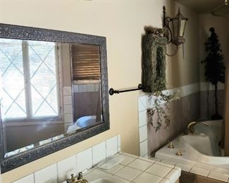 Loads of great mirrors and bathroom decor