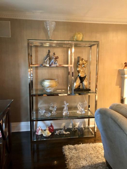 Chrome & glass etagere & Quality home contents