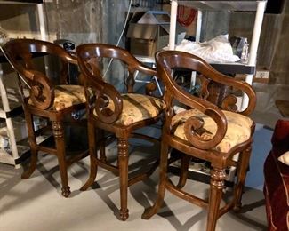 Three bar height chairs