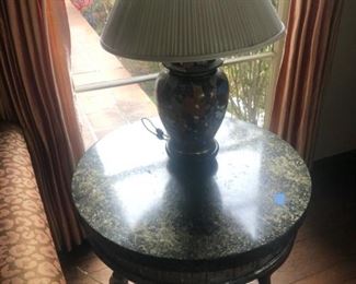 Side Table and Lamp