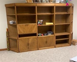 Five unit bookshelves