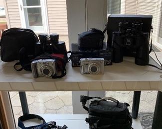 Binoculars and cameras