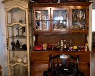 Dining table & chairs & display cabinets 