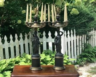 Neo-Classical figural torcheres