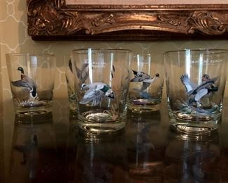 Ned Smith hand painted duck glasses