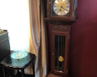 GRANDMOTHERS CLOCK, IMPERIAL SQUARE TABLE