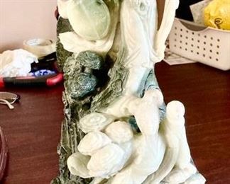 Large carved stone (Jade?) statue