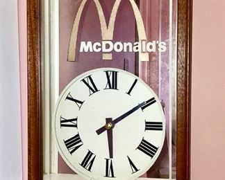 Vintage McDonald's mirrored wall clock