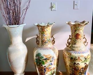 Large hand spun onyx vase, large Chinese vases