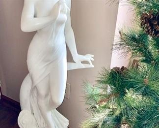 Large White Italian Marble woman statue