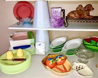 Plates, bowls, Acorn bowls, etc.