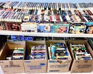 Large collection of VHS tapes