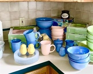 Dishes in pastel colors