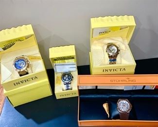 3 Invicta and Stuhrling watches