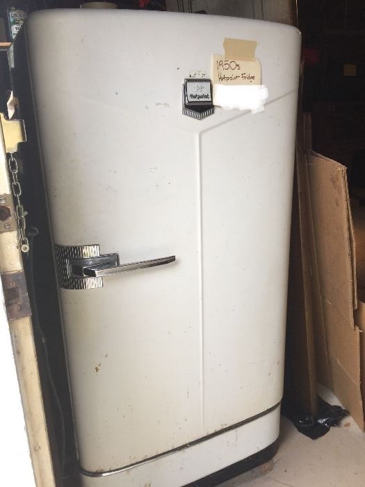 Vintage 1950’s Hotpoint Brand Refrigerator. Still works - Really! You won’t find a refrigerator like this.