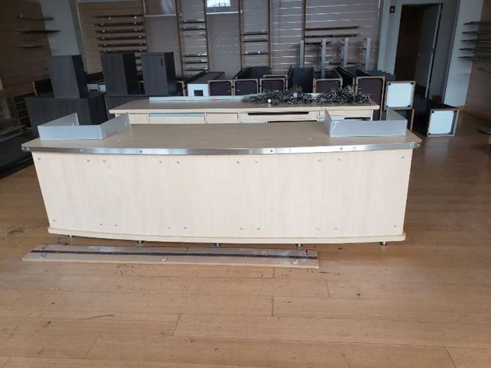 Front and back maple checkout counters