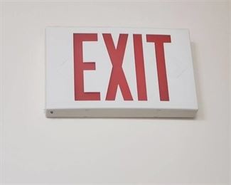(2) exit signs in room