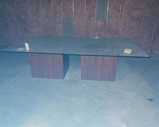 Glass top conference table