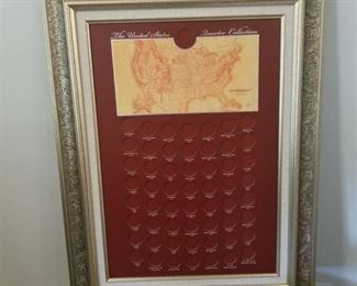 Framed for US quarter collection 28 x 21