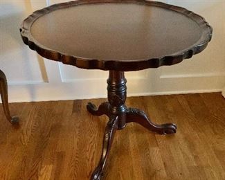 $175 - Tilt top table, 27.5"H x 30" diameter top