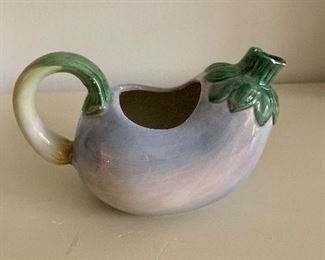 $15; CBK Ceramic eggplant pitcher/server; approx 4” H x 5” W
