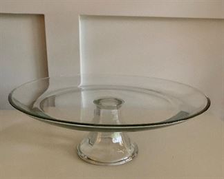 $20; Glass cake plate; approx 12” diameter