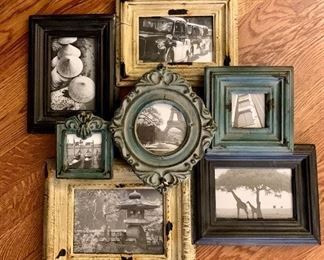 $28; Vintage inspired metal frame collage; approx 18” x 18”