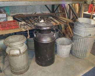 antique milk cans