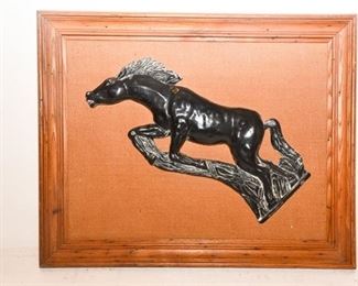 36. Bas Relief of a Horse in Bronzed Metal