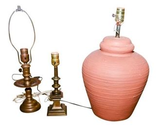 57. Group Lot of Three 3 Lamps