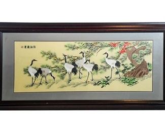 79. Vintage Asian Print of Cranes