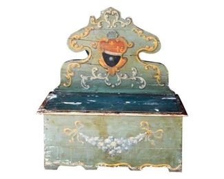99. Antique Painted Storage Bench