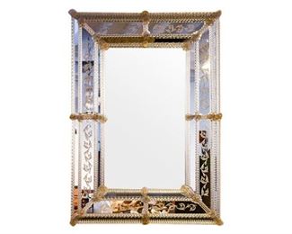131. Venetian Etched Glass Mirror