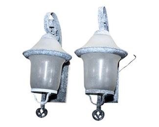 198. Pair Decorative Metal Outdoor Lanterns
