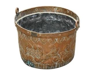 207. Rustic Punched Copper Planter