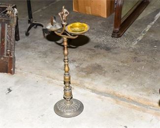 240. Early 20th c Brass Smoking Stand