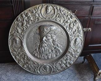 255. Large Stamped Brass Tray of King Richard of England