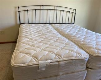 King Size Bed Split Mattresses with Frame and Headboard
